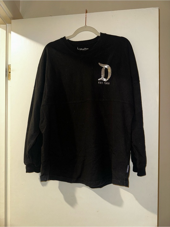 Disney Tops - Disney Black Tee with Silver Sequin 'D' Logo